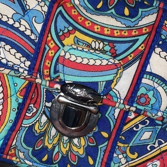 Vera Bradley women’s clutch wristlet paisley pattern maritime blue white mini - Picture 2 of 8